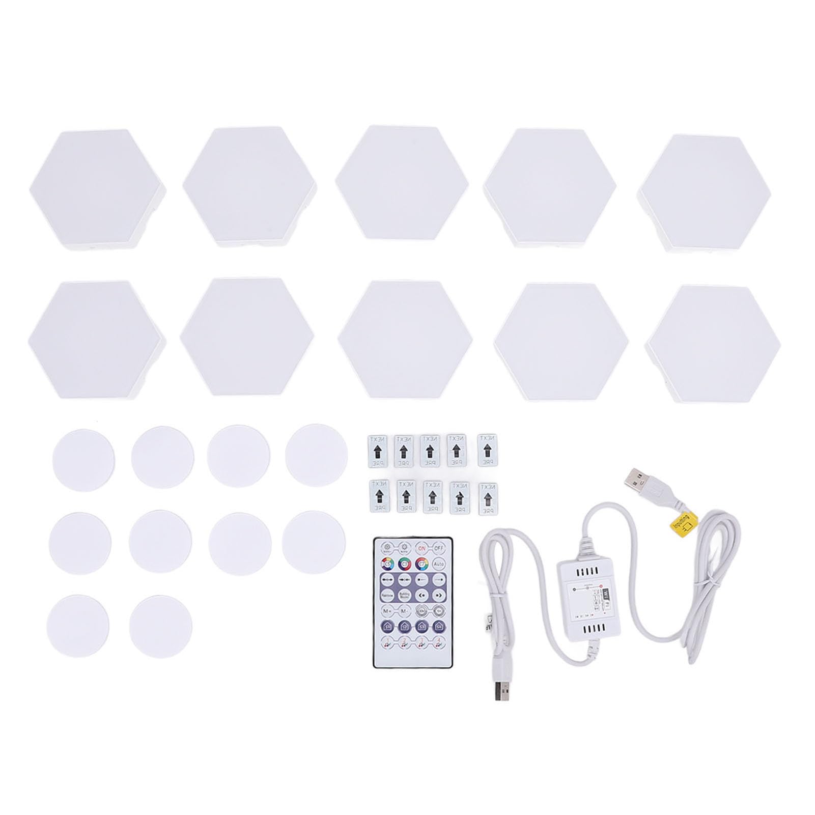 Bnineteenteam Paneles de Luz Hexagonales, 10 Juegos de Luces LED Hexagonales RGB Montadas en la Pared Método de Control Triple Panel de Luz Hexagonal para Juegos Cool Music Sync APP Control