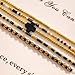 EQUBIO Gold Beaded Cross Bracelet for Women, 14K Plated Adjustable Stackable Dainty Bracelets, Non Tarnish Fashion Jewelry Set Gifts for Women Birthday Friendship (black)