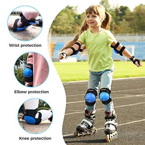 Image of BOSONER Kids /Youth Knee Pad Elbow Pads for Roller Skates Cycling BMX Bike Skateboard Inline Rollerblading, Skating Skatings Scooter Riding Sports