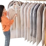衣類 防塵カバー 5枚組 吊るせる衣類用ダストバッグ 防虫カバー 湿気取り 防カビ コート ダウンジャケット Tシャツ 半袖 スカート パンツ収納袋 洗える 半透明式 繰り返す使用可能 折り畳み可能 60x120cm