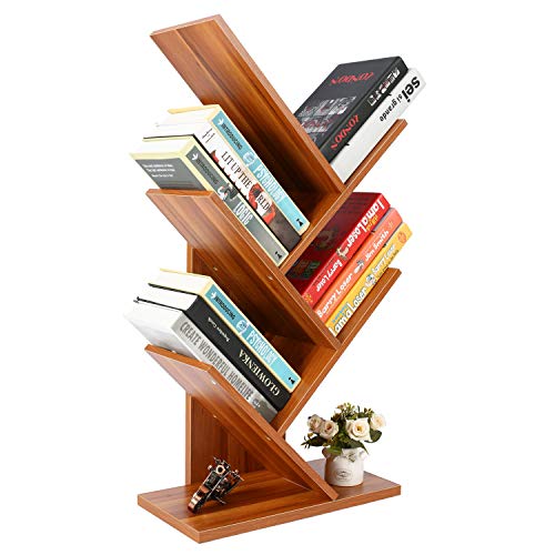Homefort 3-Shelf Bookshelf Tree Bookcase Wood Bookshelves Storage Rack Mdf Tree Shelf Display Organizer For Books,Magazines,Cds And Photo Album Holds Up To 5Kgs Per Shelf #TOP29
