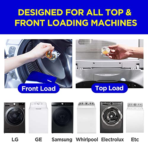 Washing Machine Cleaner Triple Pods, Cleaning Liquid Pacs By Betterthanbefore, Odor Removal, Deep Cleaning Formula, Compatible With Front Loader & Top Load Washer, 1 Year Supply (6 Pods, Pack Of 2) #TOP5