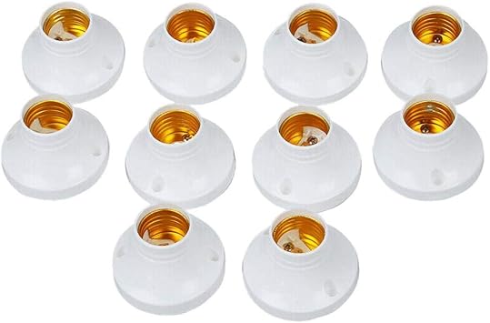 Lamp Bases 10PCS E27 Screw Base Round Plastic Light Bulb Lamp Socket Holder Adapter White 10 X E27 Lamp Holders Style