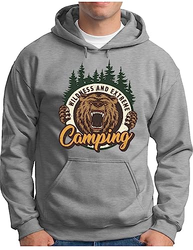 Sweat à capuche pour le camping OM3 Homme Gris mélangé
