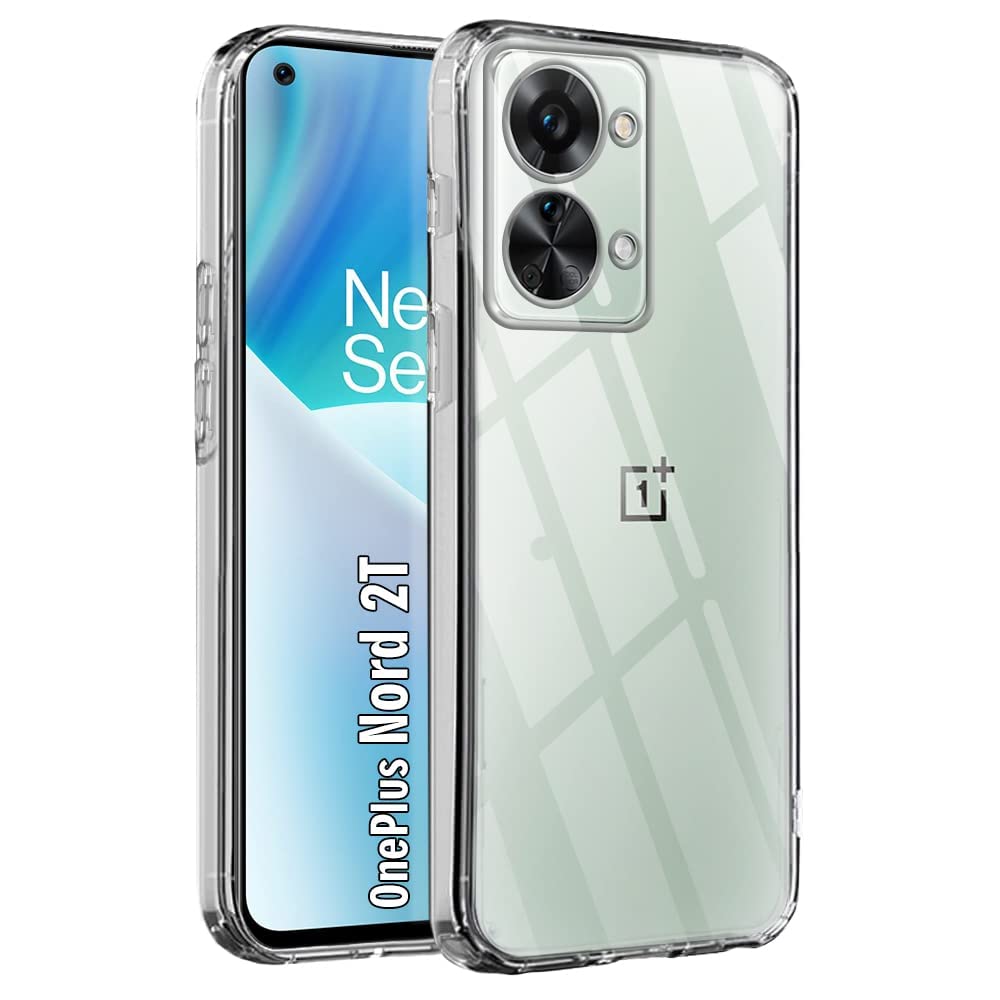 JGD PRODUCTS for OnePlus Nord 2T 5G (2022) Premium Transparent Hybrid Soft Slim Dust Proof Back Case Cover with Camera Protection