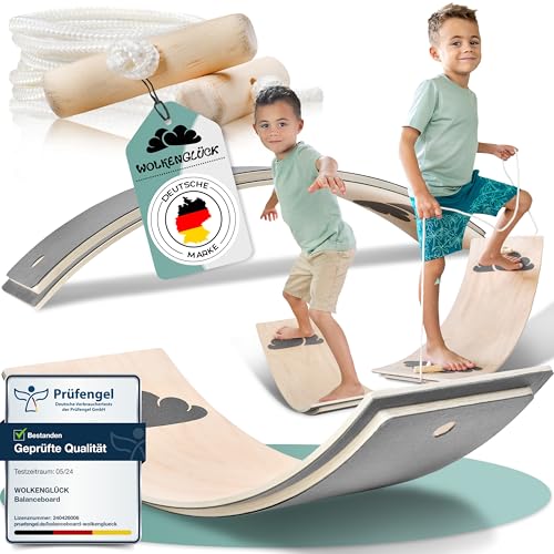 WOLKENGLÜCK® Balance Board Kinder [80x30cm] - Hochwertiges Balancierbrett...
