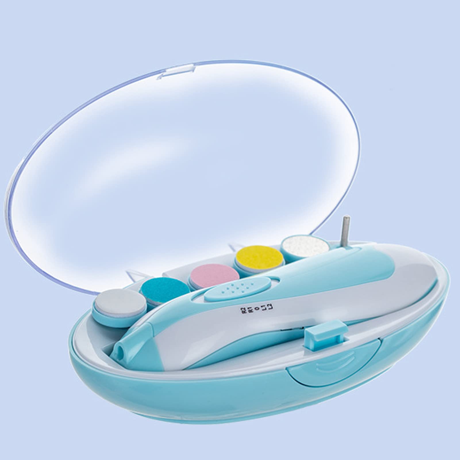 Tagliaunghie elettrico per neonati, tagliaunghie con 4 testine di macinazione, a forma di goccia, forbici per unghie, per neonati, bambini o adulti, cura, lucidatura e rifinitura, funzionamento a