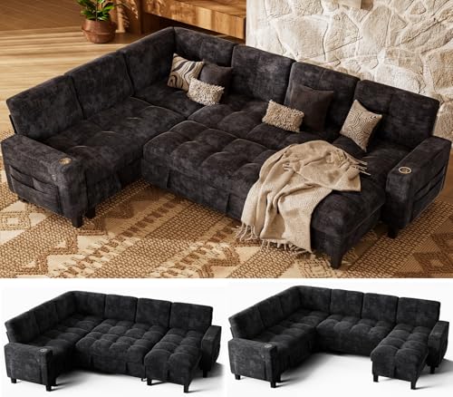 Marsail 110" Sectional Sleeper Sofa with Pull Out Bed, 7