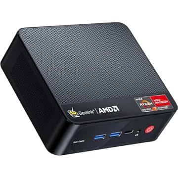Beelink Mini PC SER5 PRO, AMD Ryzen 7 5825U (até 4,4 GHz, 8C/16T), mini computador com SSD NVMe DDR4/500GB de 32GB, suporta tela tripla (HDMI+DP+Tipo-C), WiFi6, BT5.2, Tipo-C, Gigabit LAN