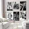 Audrey Hepburn Lipstick Wall Art - 6 Decayed Black And White Fashion Retro Posters #3