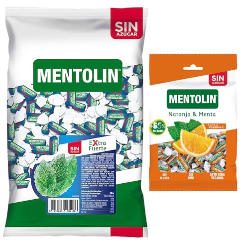 Mentolín caramelos garganta extra fuerte s/a bolsa 1kg y de regalo naranja s/a 100g