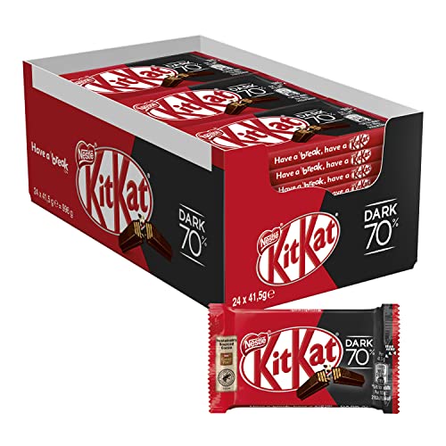 KitKat Dark Snack di Wafer Ricoperto di Cioccolato Fondente, 24...