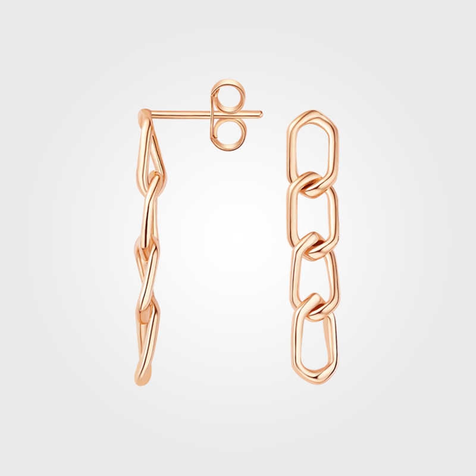 Pendientes colgantes de oro rosa de 9 quilates, 14 quilates y 18 quilates, para mujer, oro auténtico