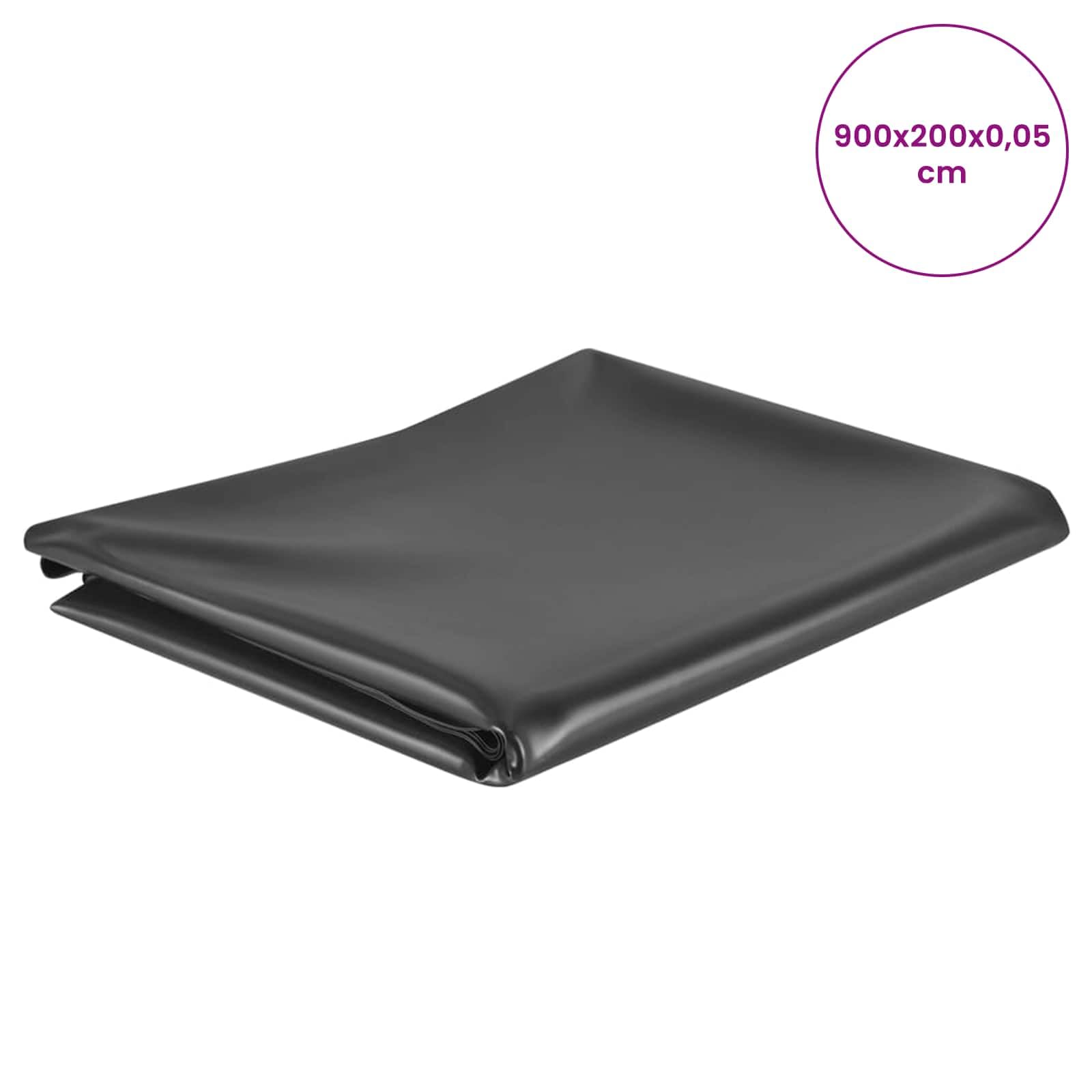 vidaXL Teichfolie 9 x 2 m PVC 0,5 mm Schwarz, Flexible Teichabdeckung, Teichplane für Fischteiche im Außenbereich, Reißfestes Teichzubehör, Faltbare Teichfolie