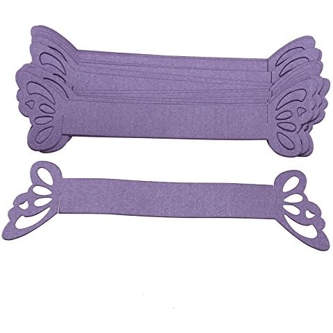 OTOTEC 50 Purple Butterflies Napkin Rings Cover
