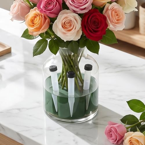 Tubes à eau pour compositions et bouquets de roses à tige unique