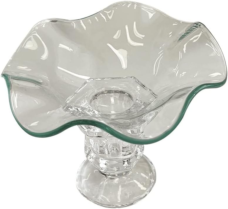 Vintage Candelabra Curved Pillar Glass Candle Holder Dining Table Center Candle Holder Suitable for Dinner Living Room Kitchen Dining Room Candle Stand