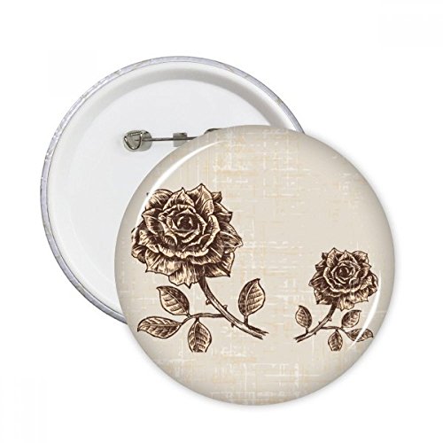 Bouton décoration vêtements multicolore S avec motif fleur ronde marron
