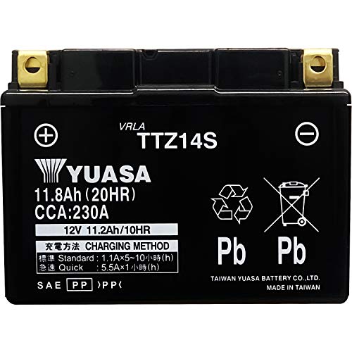 ��p�� �o�C�N�o�b�e���[ �����t�� ������[�d�� YUASA �����݊��i (TTZ14S / YTZ14S / FTZ14S �݊�)