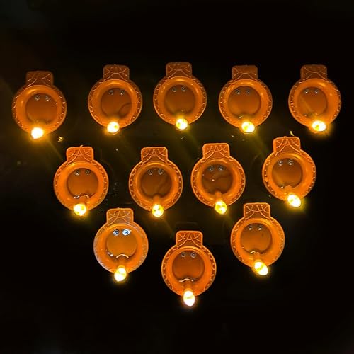 Swadeshi Desire Brown Swadeshi Desire™ Diyas/Deepak Decoration Diyas For Diwali,Home,Office,Temple/Water Sensor Led Light/Pack Of 12/ Colour