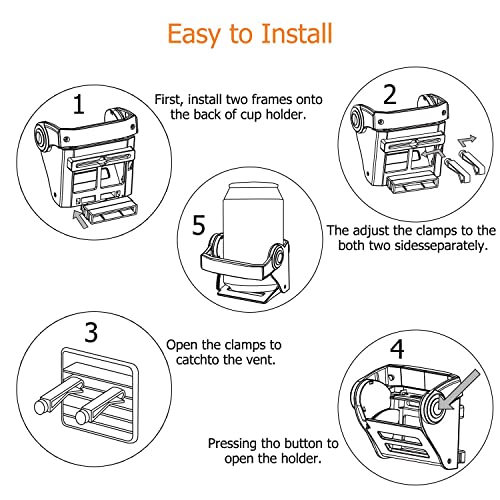Portavasos Ajustable para Auto con Clips de Gancho miniatura 4