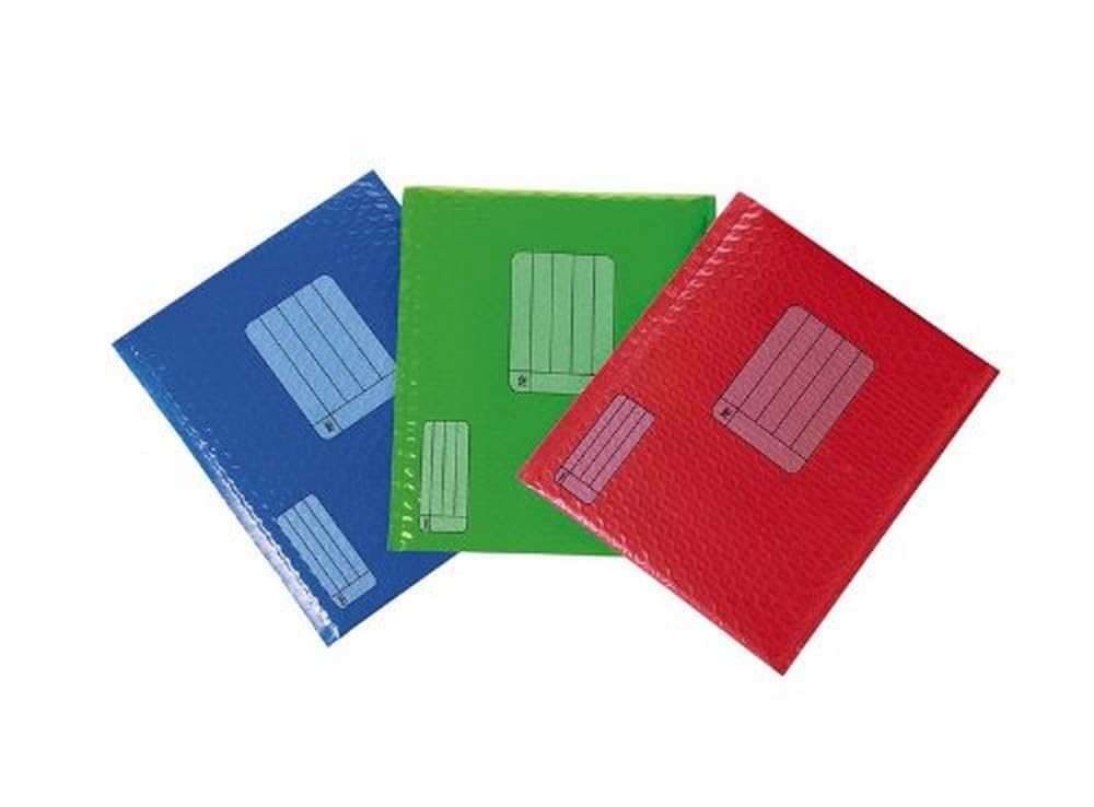 Scotch Color Plastic Bubble Mailers, 8.5 in x 11.25 in, Mixed Case, 12 Pack, Blue, Green, Red/Case (8914-CLR)