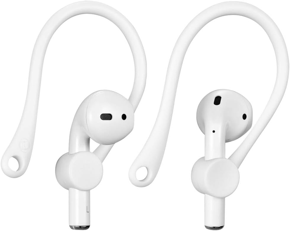 Ear Hooks Designed for Apple AirPods 1, 2, 3, Pro and Pro 2, AirPods Ear Hooks for Running, Jogging, Cycling, Gym - White