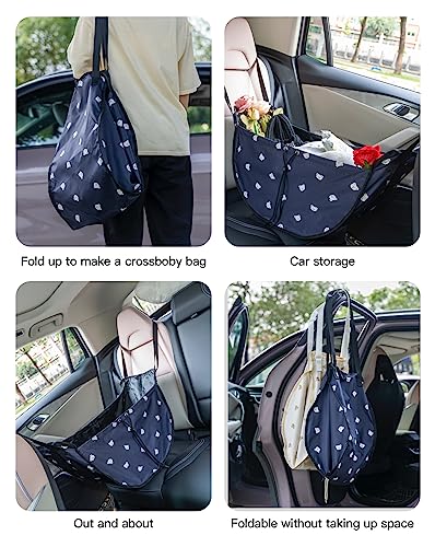 Image of LEGDOR Car storage bag Cartoon bear Car seat back multifunctional storage Rear seat storage hanging bag Car hanging storage bag (Black)