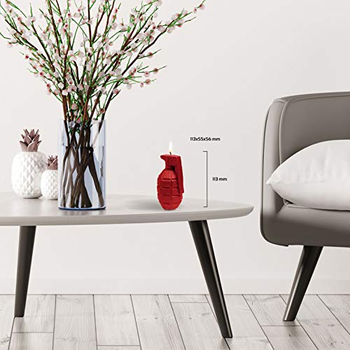 Candellana-Handmade-Grenade-Kaars-Gift-Grappig-Decoratieve-Kaars-Home-Decor-Geschenken-voor-vrienden-Katoenen-lont-Brandduur-12-uur-Rode-Kaars