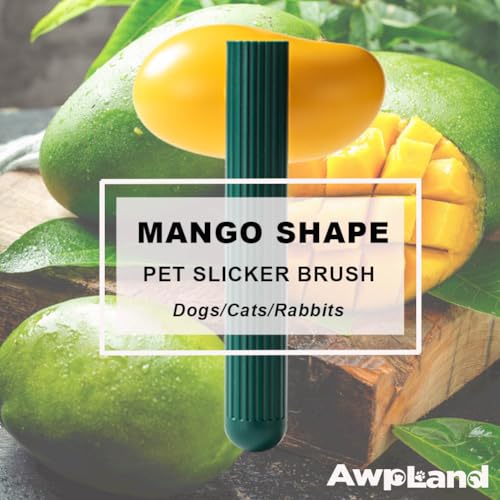 Mango Dog Brush - Gentle Self Cleaning Grooming Tool for Cats & Dogs