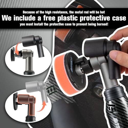 Image of BATOCA S6 Mini Cordless Polisher for Car Detailing, 2x2.0Ah Batteries, 0mm Rotary Buffer & 12mm Dual Action Polisher 1-3 Inch, 2 Different Speeds Heads Systems, 4.2k-21k, 1-5k RPM Carbon Style