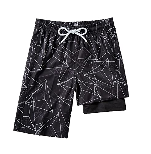 IRELIA Boys Swim Trunks with Boxer Brief Liner Compression Swimming Shorts Quick Dry Swimwear2