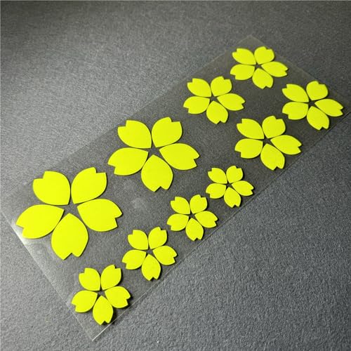 Image of Creative Fashion Flower Cherry Blossoms Petal Leaves Motor Bike Stickers Auto Body Car Styling PVC Decals (Fluoresecent Yellow)