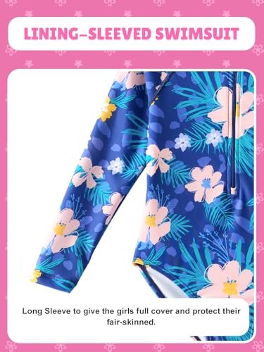 Angel season Maiô de manga comprida para meninas, peça única, Rash Guard, FPS 50+, para crianças, ro