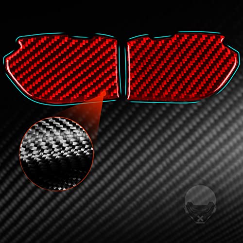 Image of NVCNX Real Premium Carbon Fiber Door Inner Handle Bowl Cup Bottom Cover Car Interior Trim Accessories Compatible with Chevrolet Camaro 2010 2011 2012 2013 2014 2015 2PCS Red