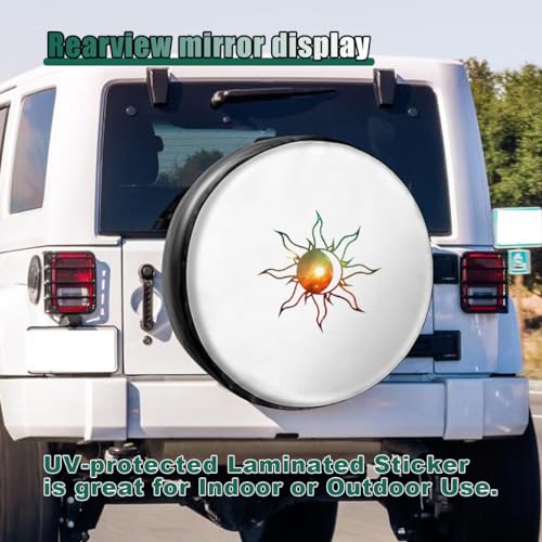 Image of LAINLOY Galaxy Sun and Moon Sticker Decal, Waterproof Vinyl Sticker, Automobile Bumper Decoration Decal, Universal Exterior Accessories for Car, Truck, Van, Window, Wall, Laptop