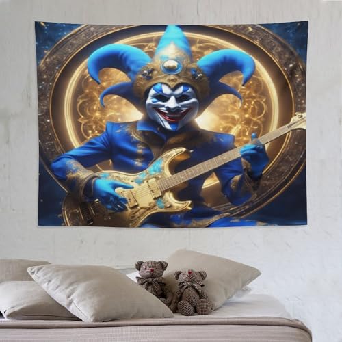 Tenture murale guitare clown PAZZK motif artistique unique grand format pour salon
