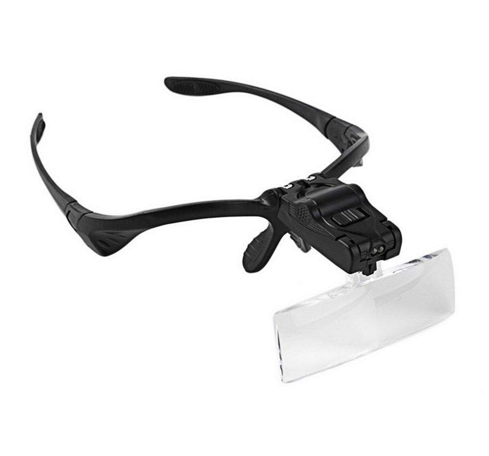 asdchZen Headband Magnifier With 2Led Light,Head-Mounted Handsfree Reading Magnifying Glasses,Jeweler,Watch Loupe Magnifying Glass