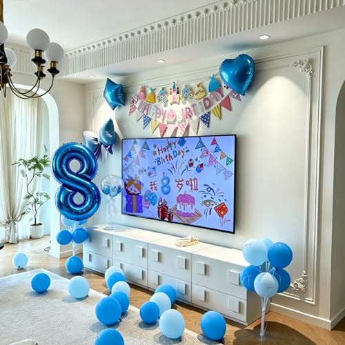 Image of Number Balloons Navy Blue Balloons - Giant Number 10 Balloon, 10 20 30 40 50 Numbers Balloon Birthday Decorations, Blue Party Supplies for Boy Men