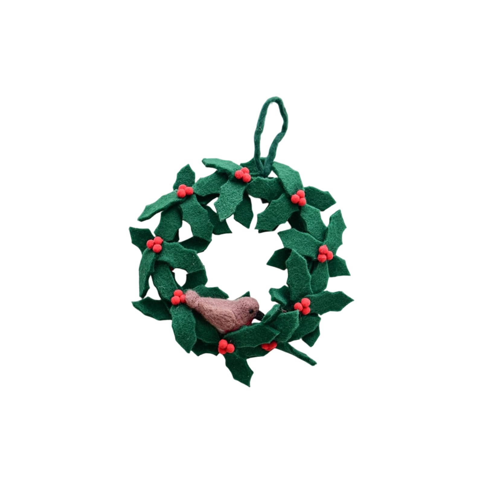 KAQNTUD Christmas Tree Decorations Handmade Garlands Made of Wool Felt with Robins and Red Berries as for the Christmas Tree