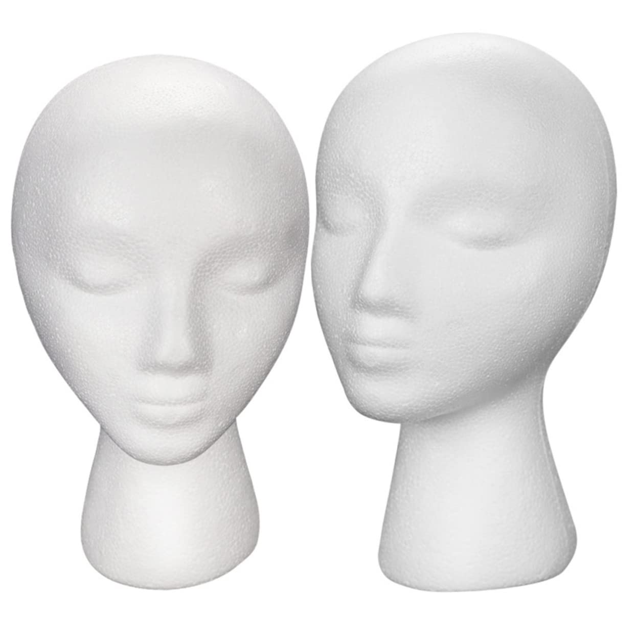 WOFASHPURET 2Pcs Female Wig Mannequin Head for Displaying Hats Wigs Veils Durable and Multi Purpose Head Model for Cosmetology DIY and Wedding Accessories