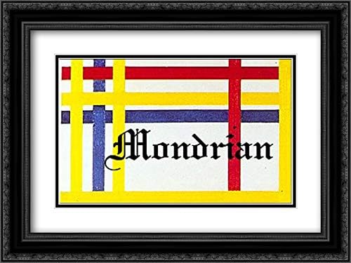Head 24x18 Black Ornate Frame and Double Matted Museum Art Print by Piet Mondrian