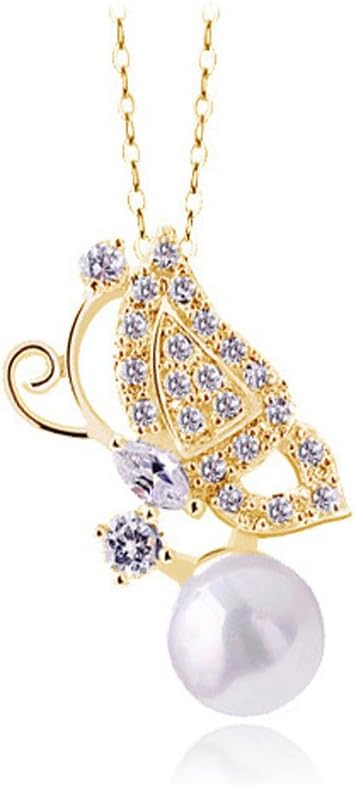 CHOA Butterfly Necklace With Pearl - Fairy Tale Butterfly Necklace for Women and Girls