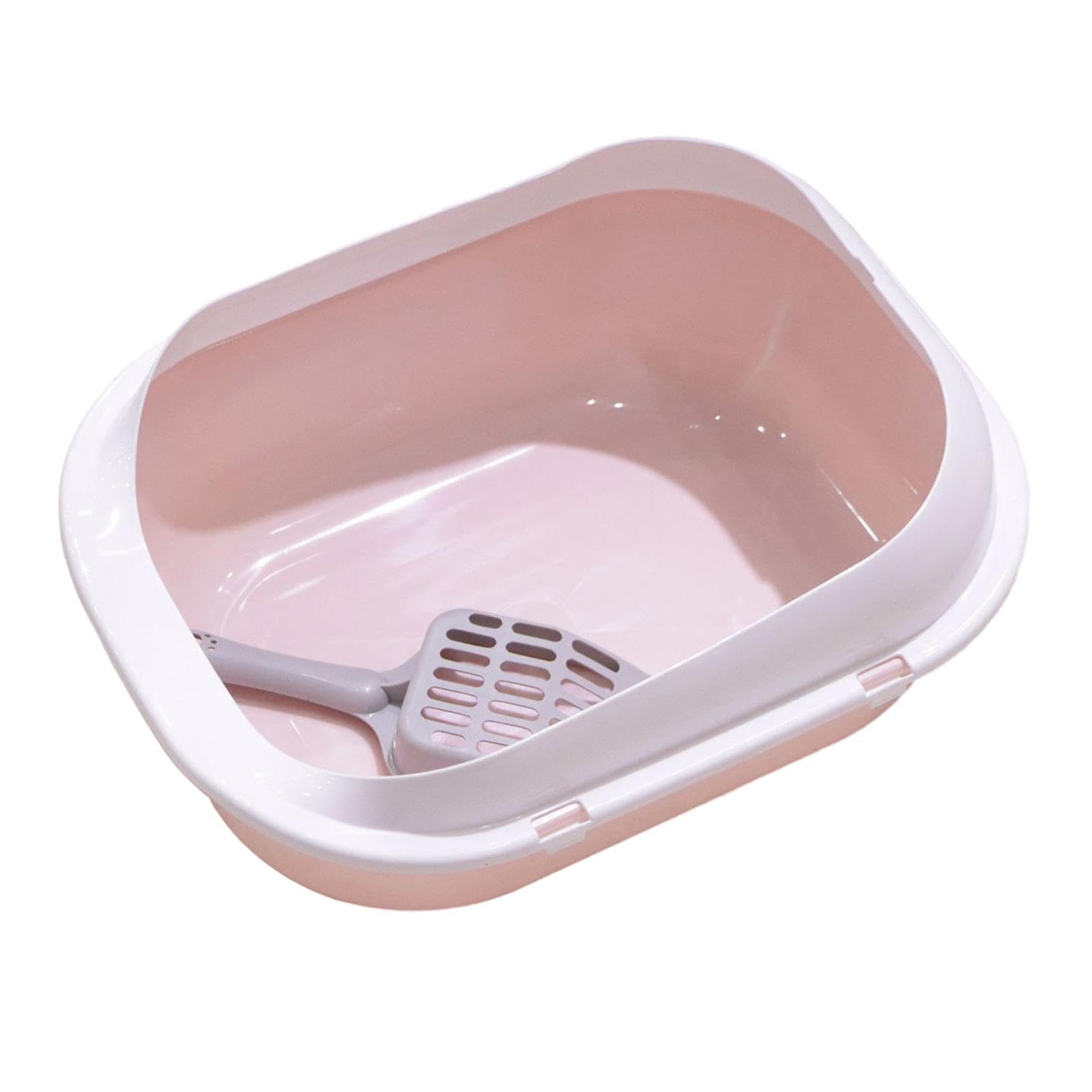 Kuweta dla kota Toaleta Otwarta górna kuweta zwierząt Wysokie boki Prywatność Pojemnik na kuwetę Miska z piaskiem Kot małych(Pink)