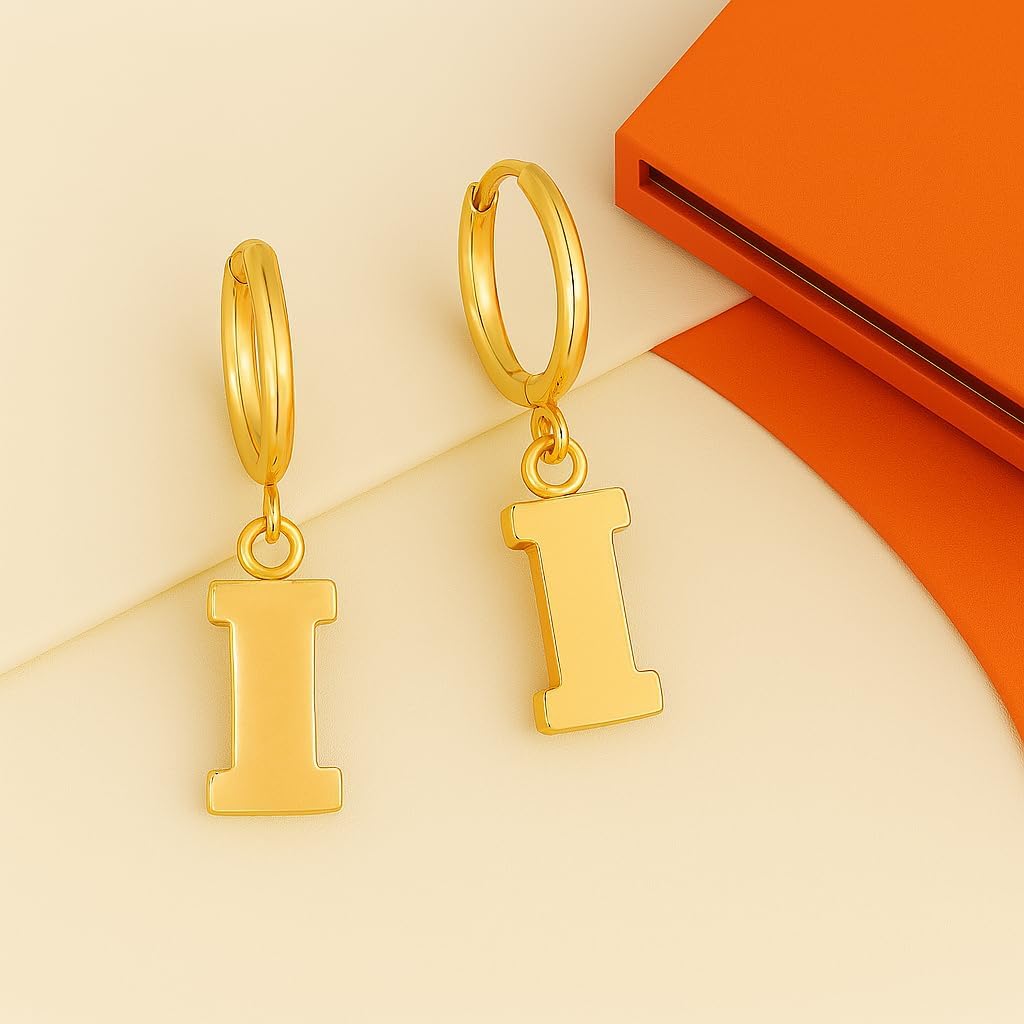 Stone Armory Earrings for Illinois Fighting Illini – 18K Gold Plated Stainless Steel Jewelry Designed for Sensitive Skin – A Gift for University of Illinois Fans, Women, and Graduates
