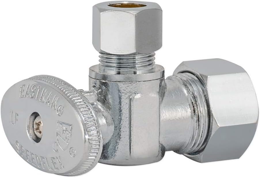 10738LF 1/4-Turn Angle Stop Valve 3/8-inch x 5/8-inch, Chrome
