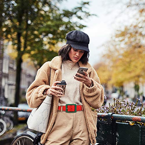 GALPADA 1pc Bright Color Thick Belt for Women Chic Waist Accessory Square Buttonhole Elegant Dress up for Christmas Special Occasions2