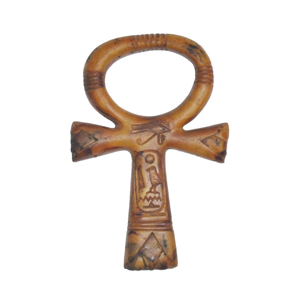 Horus Artesanía de Egipto Anj Key of Life in Ancient Egypt Handmade in The Cairo of Natural and Artificial Stone, 10 x 15 cm (Brown)