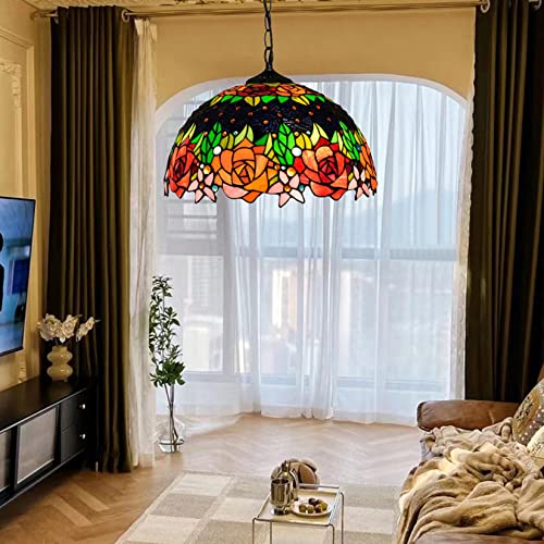 Lustre rétro en vitrail pour éliminer la lumière crue de la salle à manger