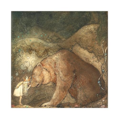John Bauer l'ours sur le nez 1907 impression toile tableau mural bureau